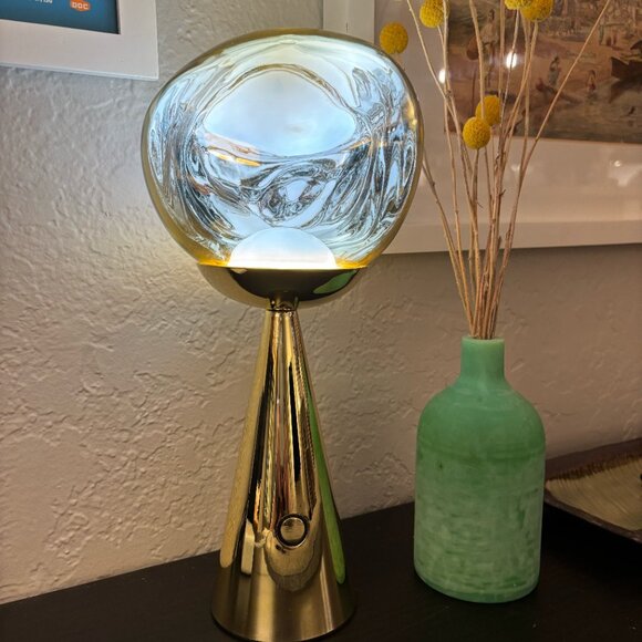 Melt Modern Abstract Rechargeable LED Tabletop Lamp - Gold - Picture 4 of 7